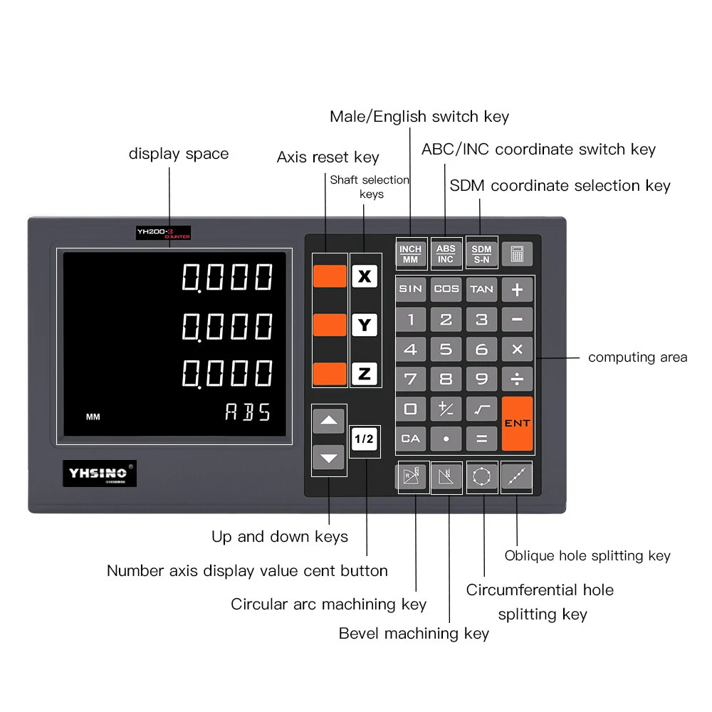YH200 Digital Display KA300 3 Axis Grating Ruler | High Precision for Milling Machine & Lathe - Image 5