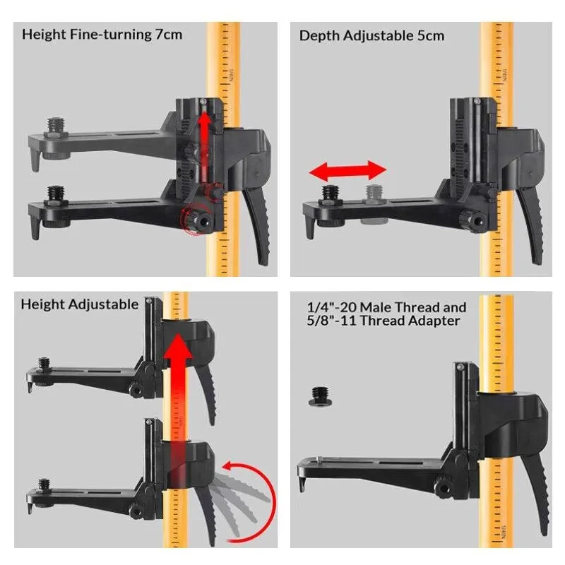 KAIWEETS KT-100P Laser Level Tripod Kit | 3.7m Telescopic Rod & Aluminum Stand - Image 4