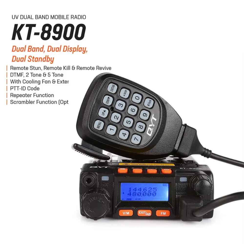 KT-8900 Mini Dual Band Mobile Transceiver | VHF UHF 25W | Compact Two Way Radio - Image 2