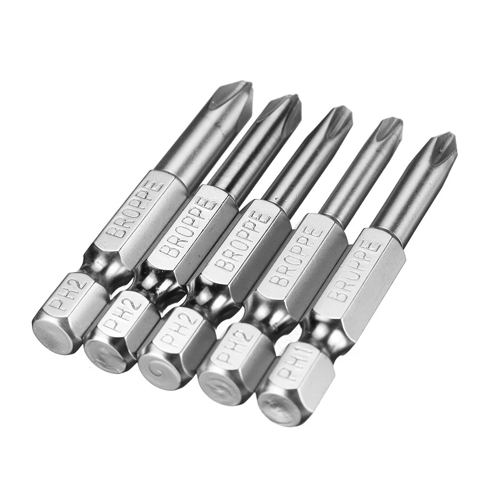 BROPPE 12Pcs 50mm S2 Alloy Steel Magnetic Screwdriver Bits | 1/4 Inch Hex Shank - Image 5