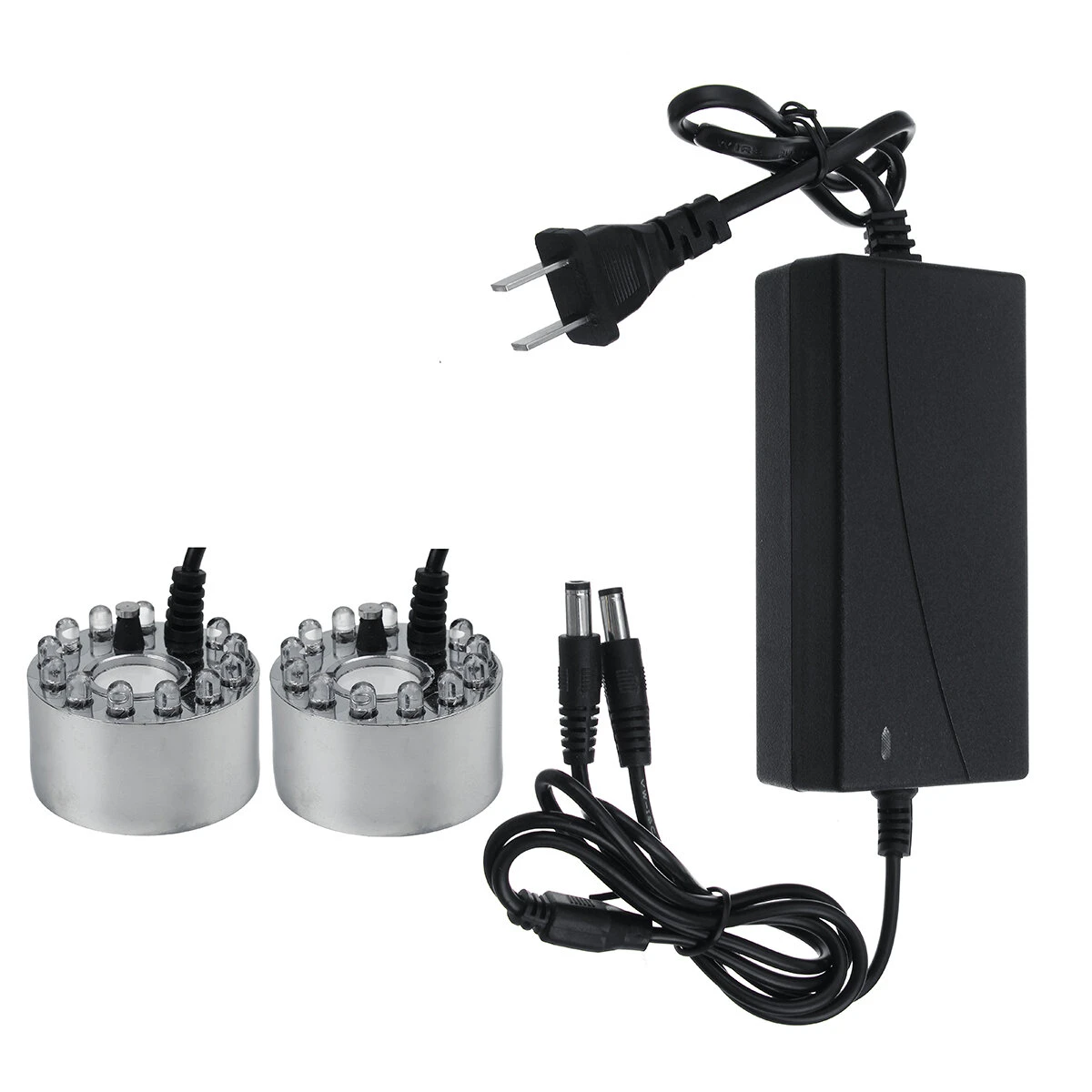 US Plug 24 LED Ultrasonic Nebulizer Mist Maker - Aquarium Water Fountain Decor - Image 3