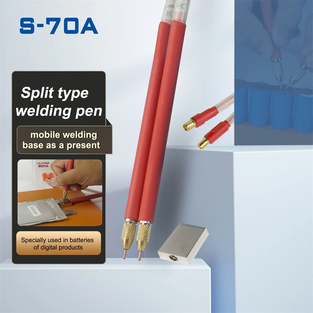SUNKKO S-70A Split-Type Welding Pen | 16mm Low Resistance 24K Gold Plug | For Apple & Android Phone Battery Repair - Image 3