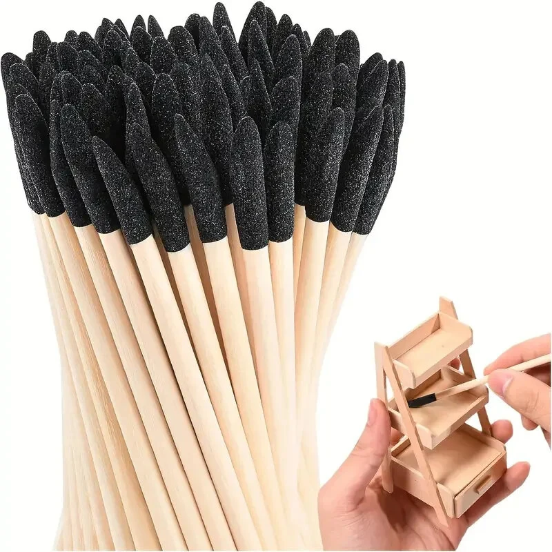 50/100PCS Dual-Purpose Sanding Sticks - Frosted Tips for Crafts & Model Making - Image 3