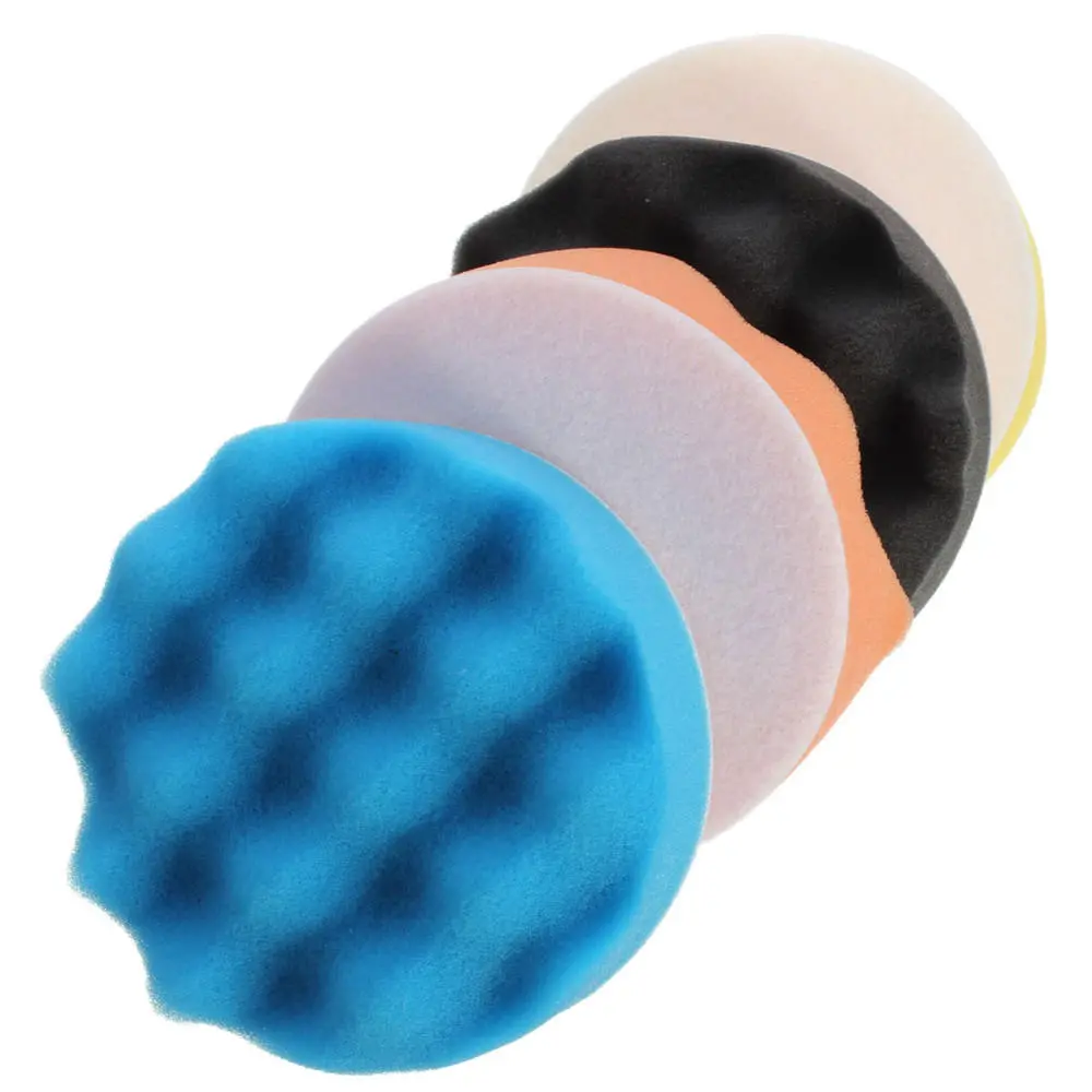 4 Inch Buffing Pads Kit - 4pcs Wave Sponge Polishing Pads for Polisher Buffer - Image 3