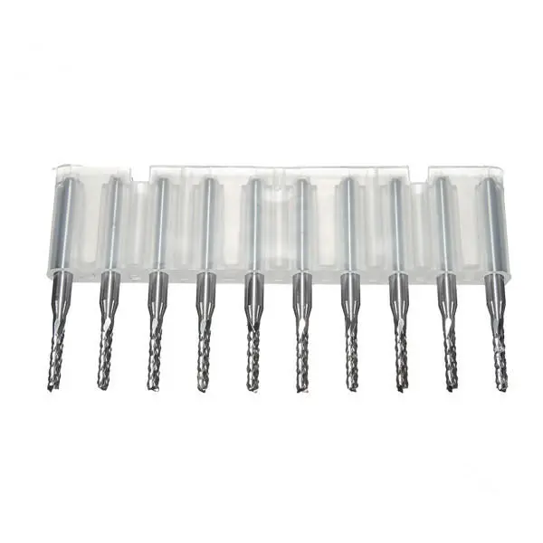 Drillpro DB-M10 Carbide End Mill Bits - 10pcs 3.175x2mm for CNC PCB Engraving - Image 5