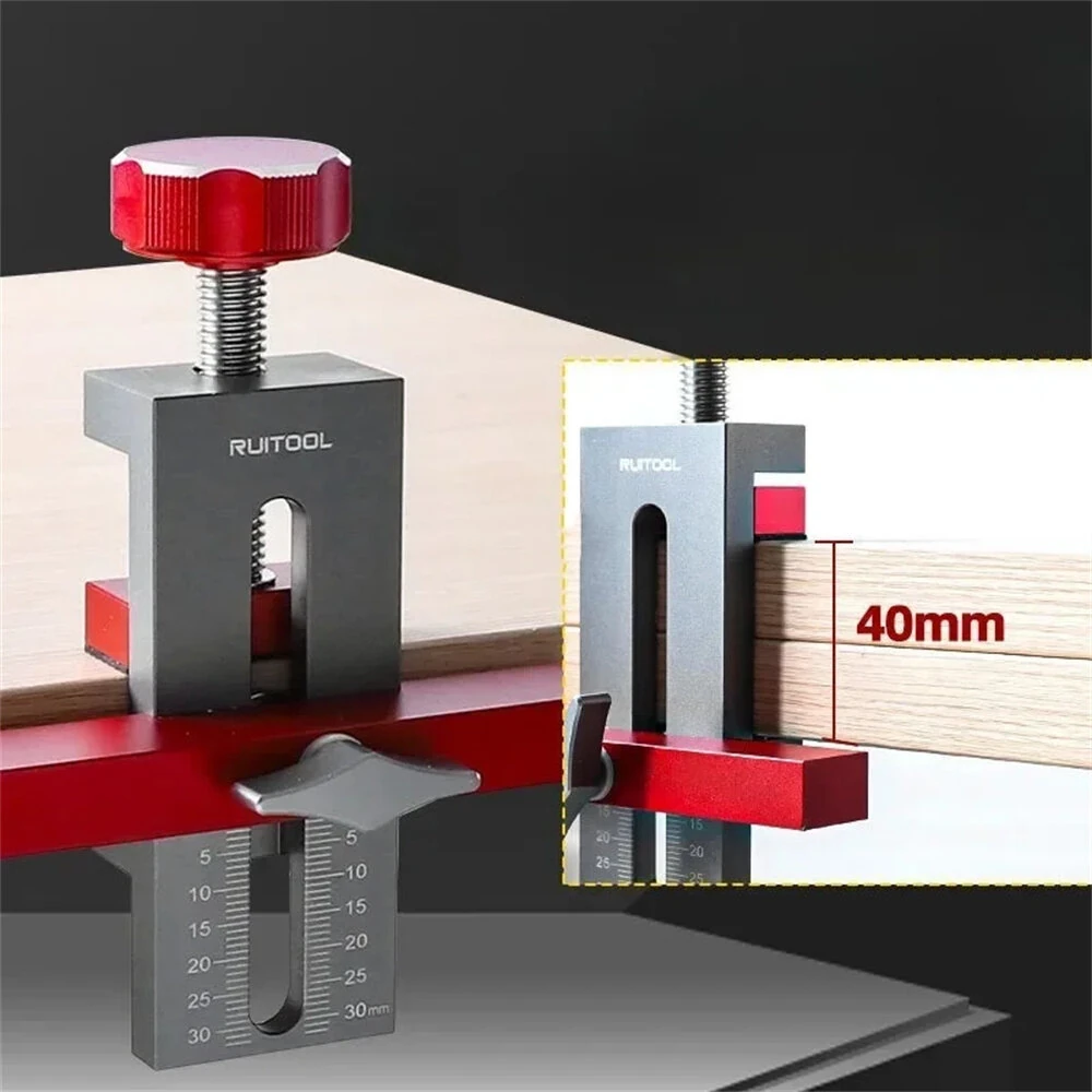 RUITOOL Cabinet Door Mounting Jig - Aluminum Alloy Positioner for Framed & Frameless Cabinets 0-40mm - Image 4