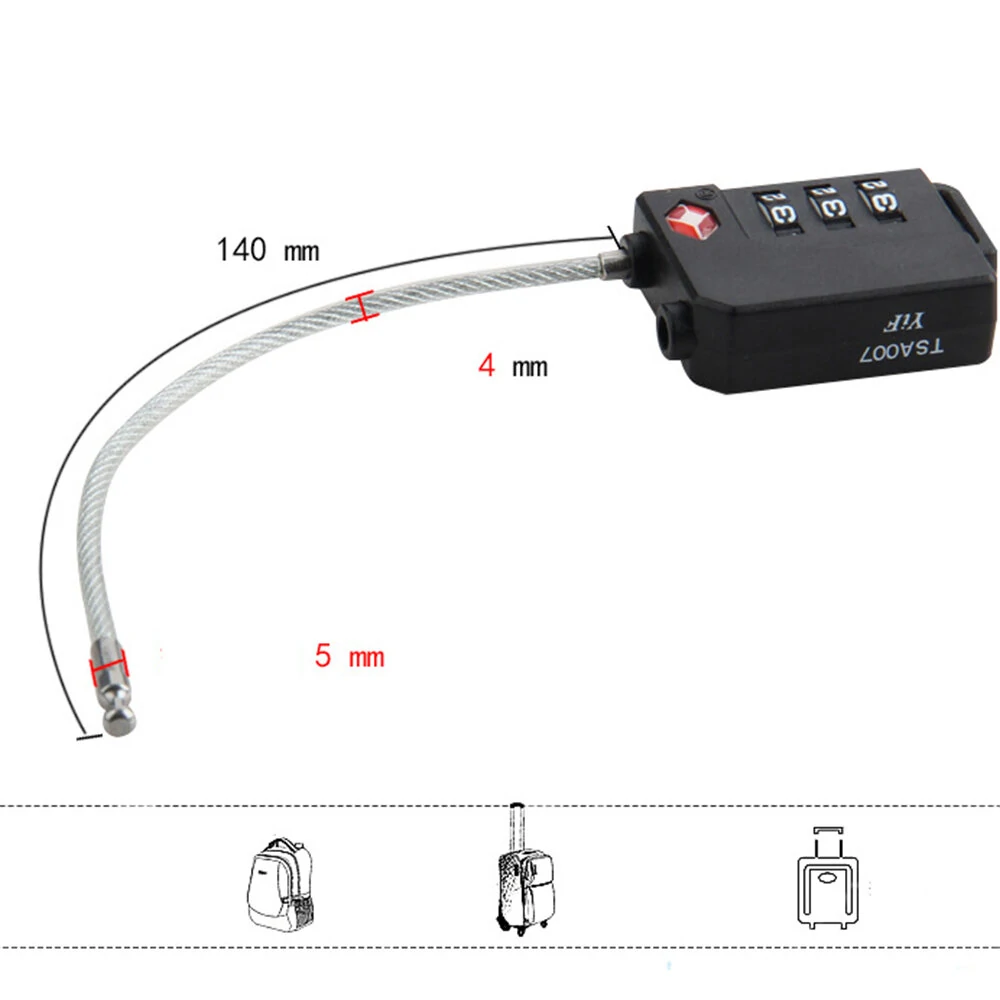 SA21100 Lightweight ABS Plastic Customs Password Lock | High Strength Travel Security - Image 3