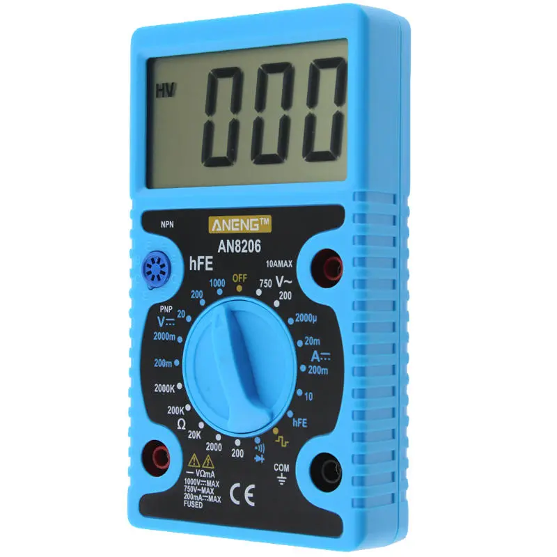 ANENG AN8206 Digital Multimeter - Voltage Ampere Ohm Tester with Buzzer & Probes - Image 5