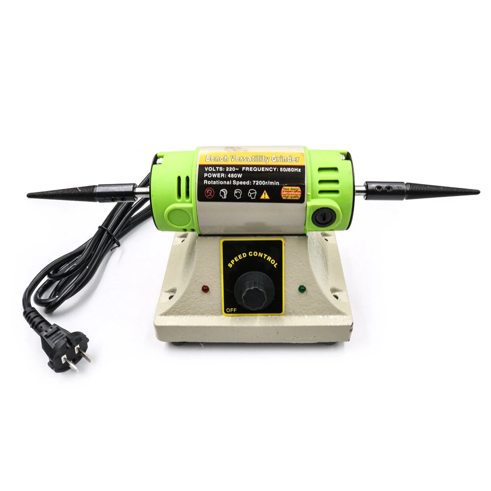 Electric Bench Grinder - 480W 7200RPM DIY Polishing & Engraving Machine | Adjustable Speed Double-Headed Sander - Image 2