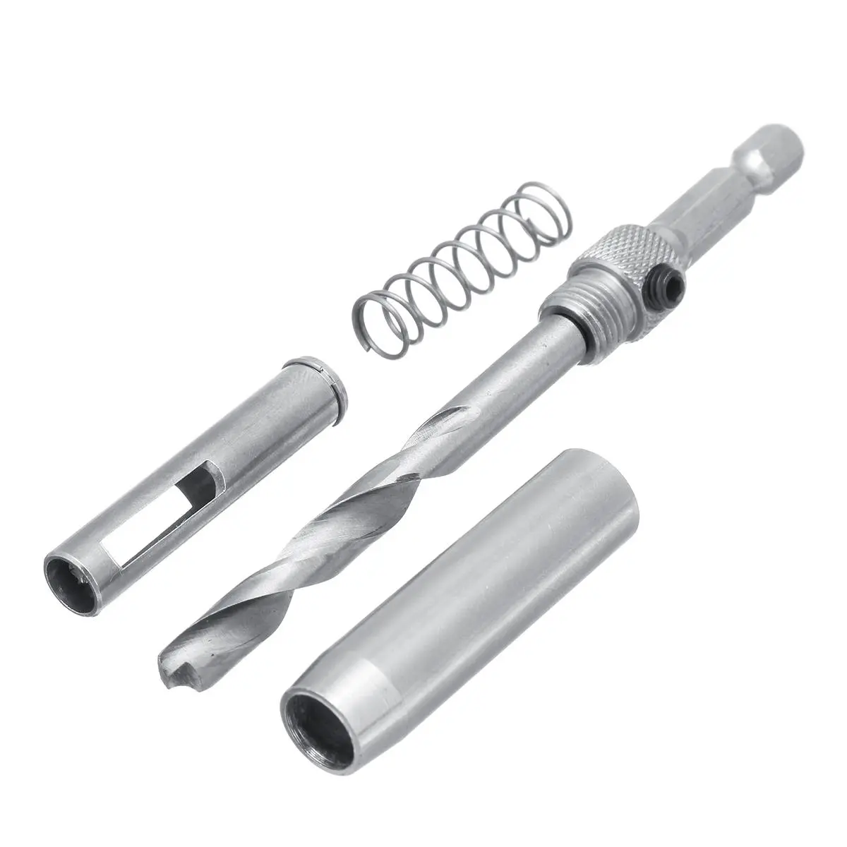 Self-Centering Door Hinge Drill Bit Set | 8pcs 5/16 & 1/4 Inch | Twist Wood Hole Puncher - Image 4