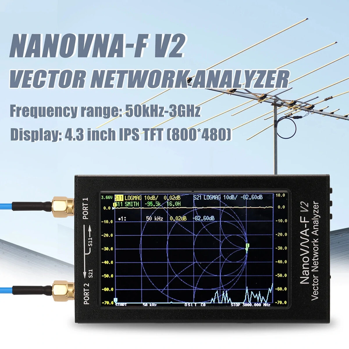 NanoVNA-F V2 Vector Network Analyzer | 50kHz-3GHz | 4.3 IPS Display | HF VHF UHF - Image 2