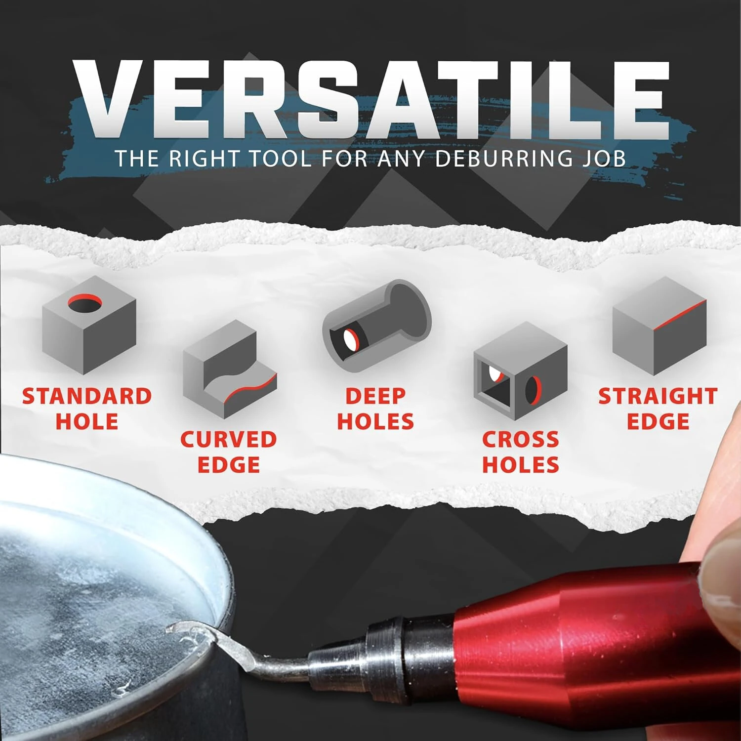 Deburring Tool with 10 Steel Blades | Ergonomic Aluminum Handle for Metal, PVC, 3D Prints - Image 4