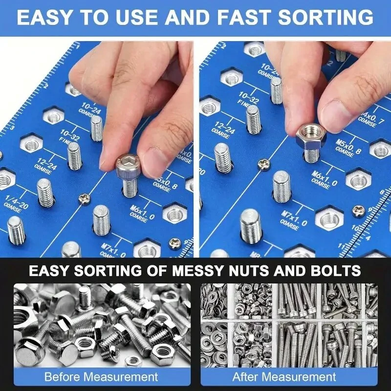 Twist-On Metal Thread Checker Set - 21 Inch & 17 Metric Sizes - Nut & Bolt Gauge - Image 3