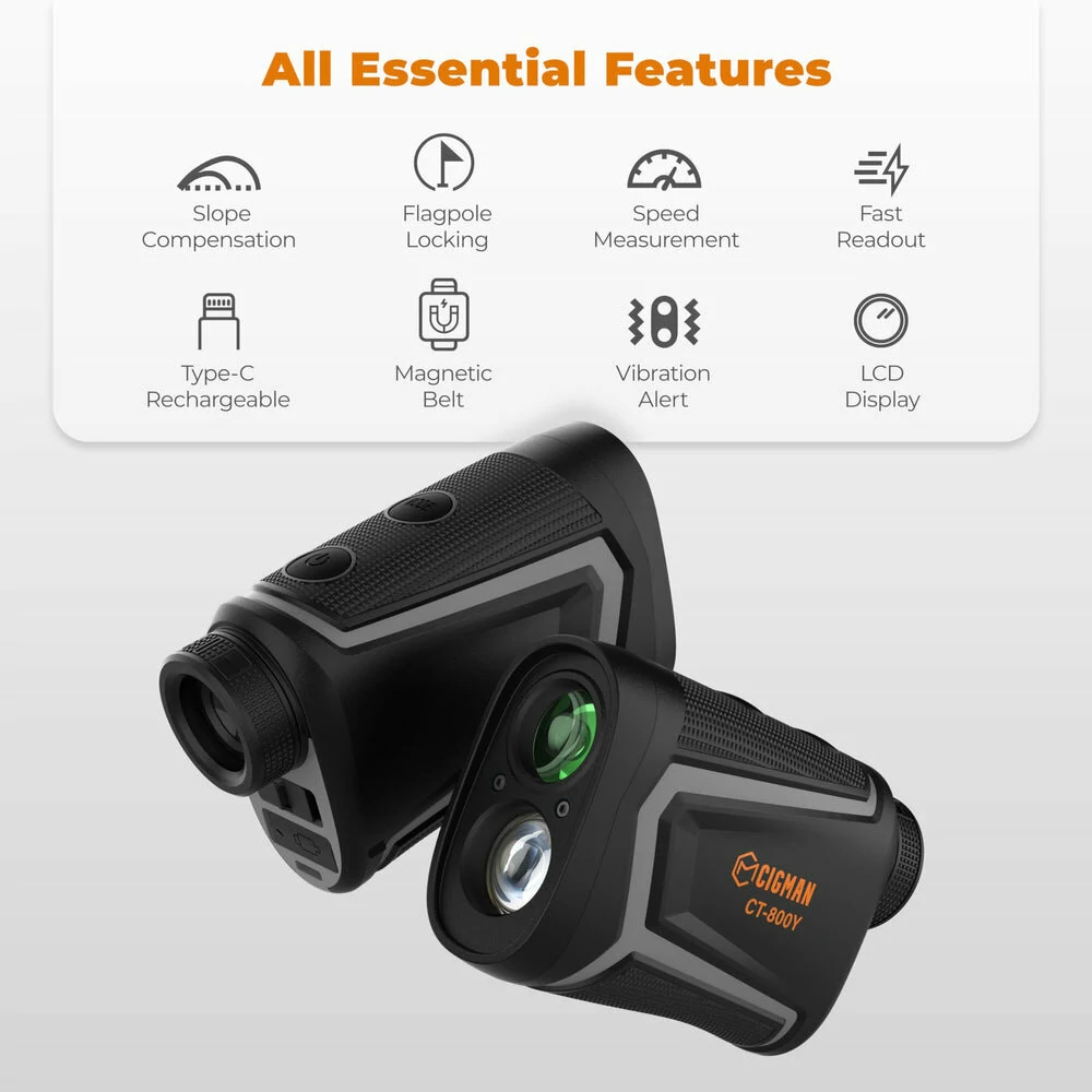 CIGMAN Precision Golf Rangefinder | 850 Yard Range with Slope - Rechargeable - Image 2