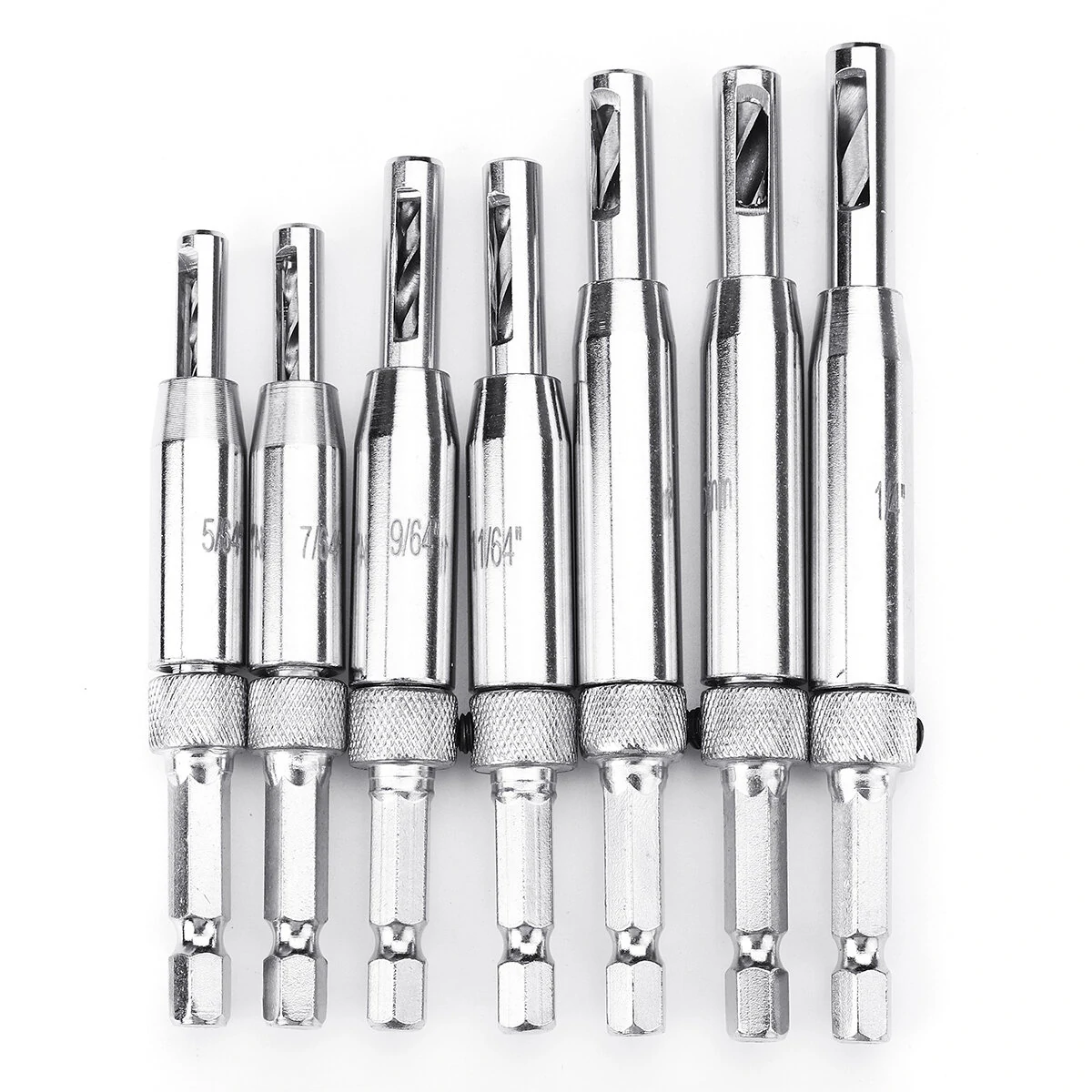 7pcs 1/4 Inch Hex Shank Self Centering Drill Bit Set | Door Lock & Hinge Pilot Tool - Image 2