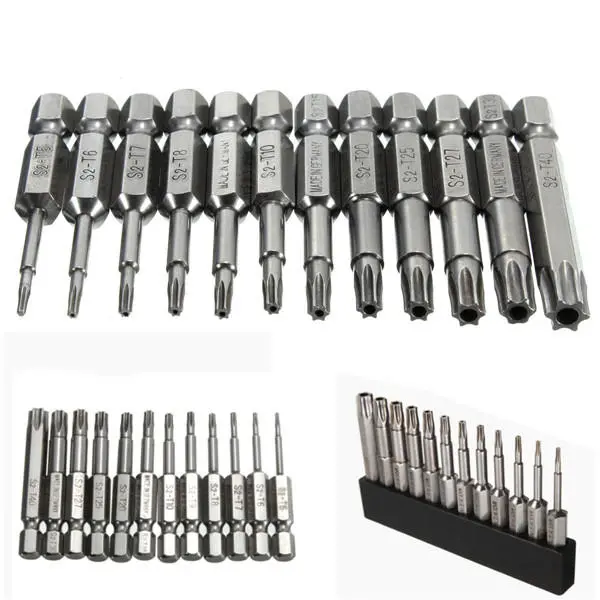 12pcs 1/4 Inch 50mm T5-T40 Magnetic Torx Screwdriver Bits Set | 12-Piece - Image 4