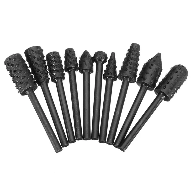 10Pcs 3mm Shank Rotary File Bits Set | Wood & Metal Cutter | Rotary Rasp Tool - Image 2