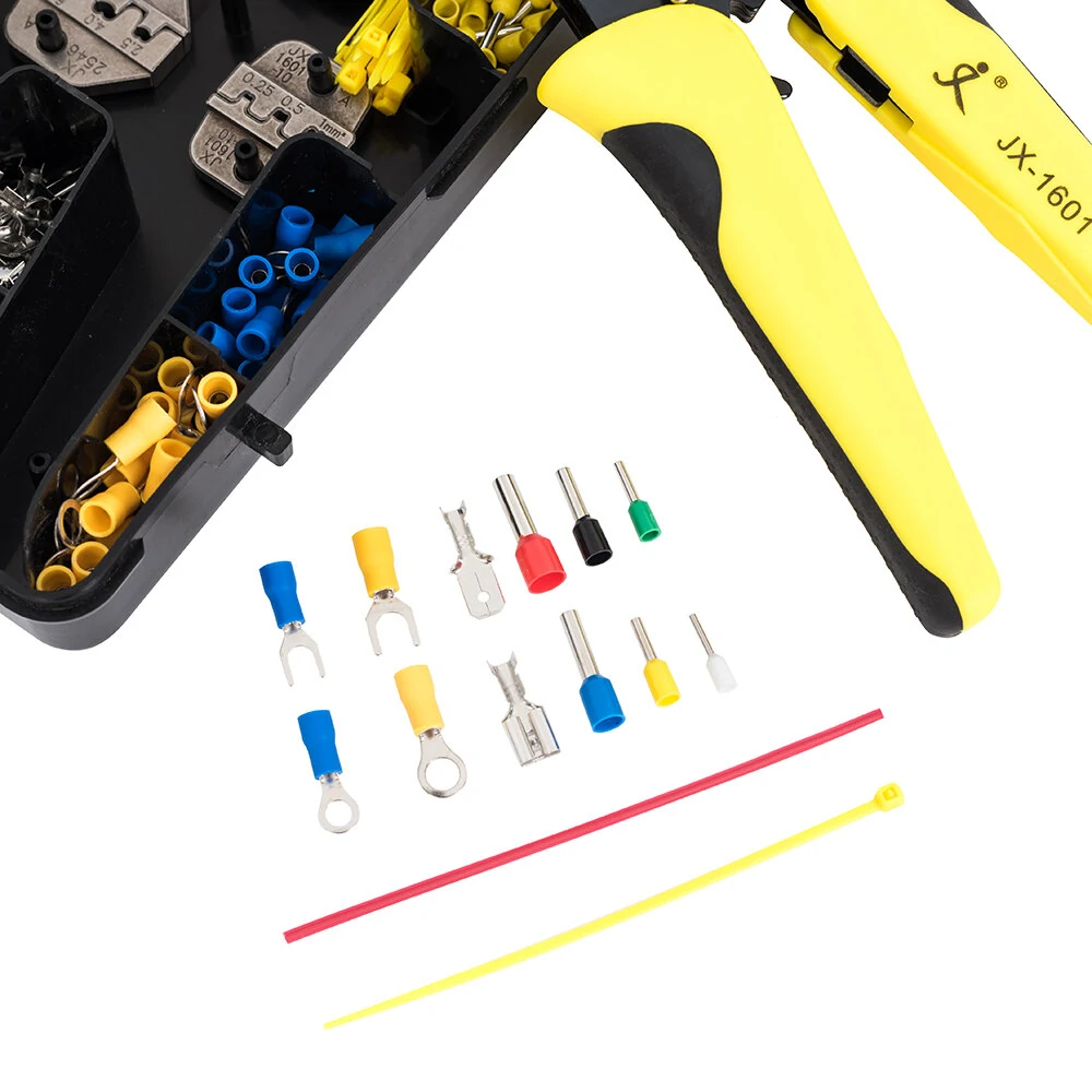 Paron JX-M5S 5-in-1 Ratchet Crimper Tool Kit with 450 Terminals | Tube Type - Image 5