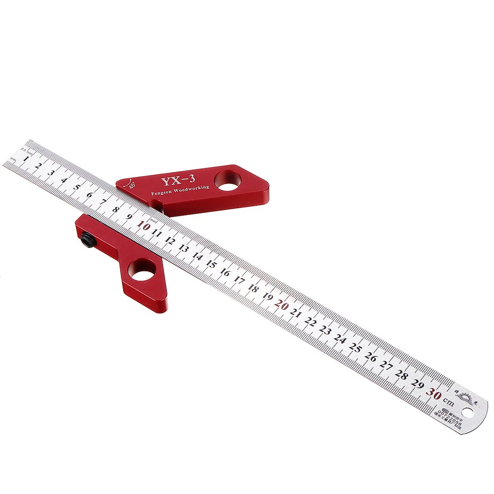 YX-3 Woodworking Square Center Scriber | 300mm with Metric Inch Ruler - Image 5