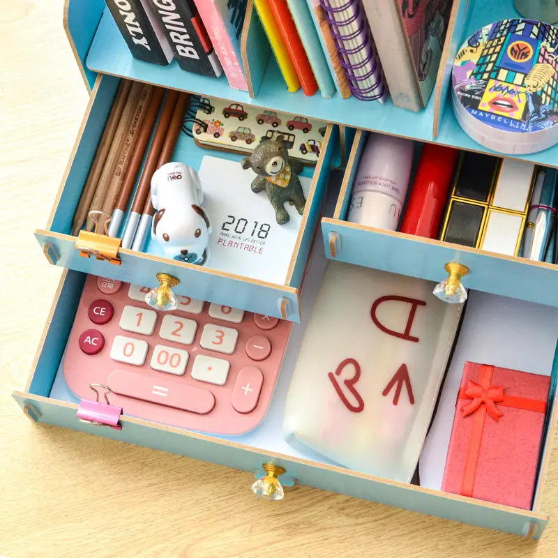 Desktop Storage Box Drawer Type Book Stand | Desktop Organizer Stationery Shelf - Image 4