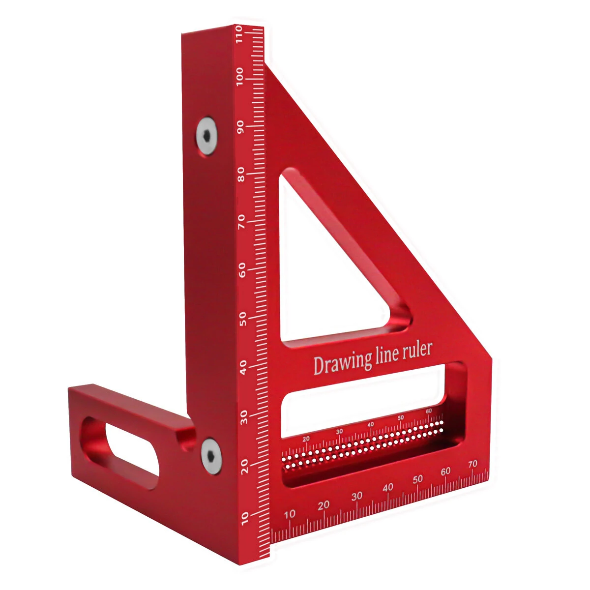 Carpenter Square - Aluminum Miter Triangle Ruler | 45/90 Degree Protractor - Image 4