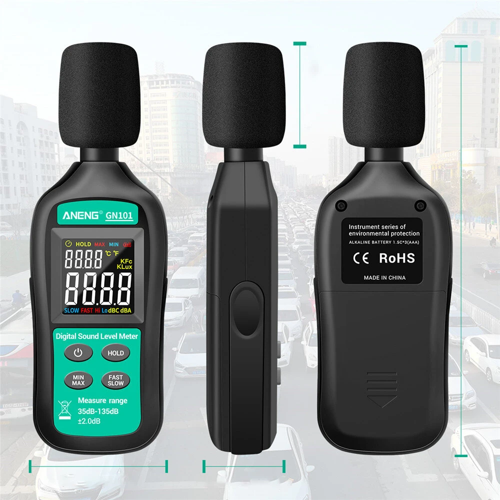 ANENG GN101 Digital Sound Level Meter - 35-135dB Noise Meter with Data Logger - Image 3