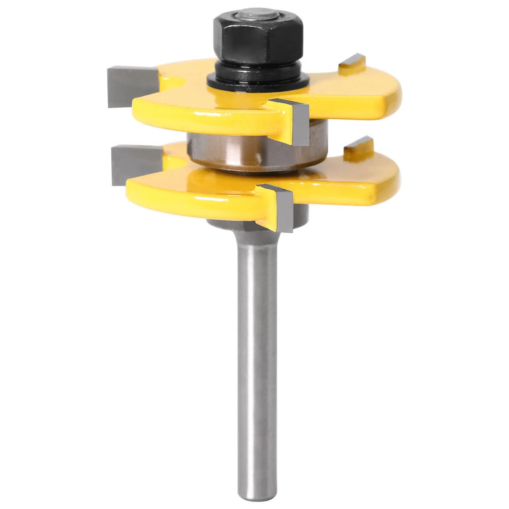 3Pcs 6mm 1/4 Shank Tongue & Groove Router Bit Set | 45 Degree Lock Miter | Wood Cutting - Image 4