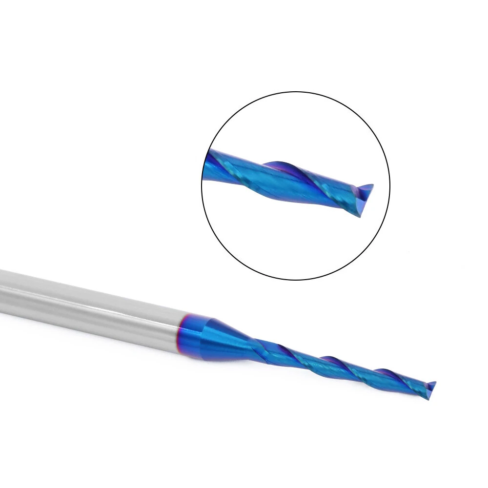 LAVIE 6.35mm 1/4 Shank Flush Trim Router Bit | Up Cut & Down Cutter | Nano Blue Coated - Image 4