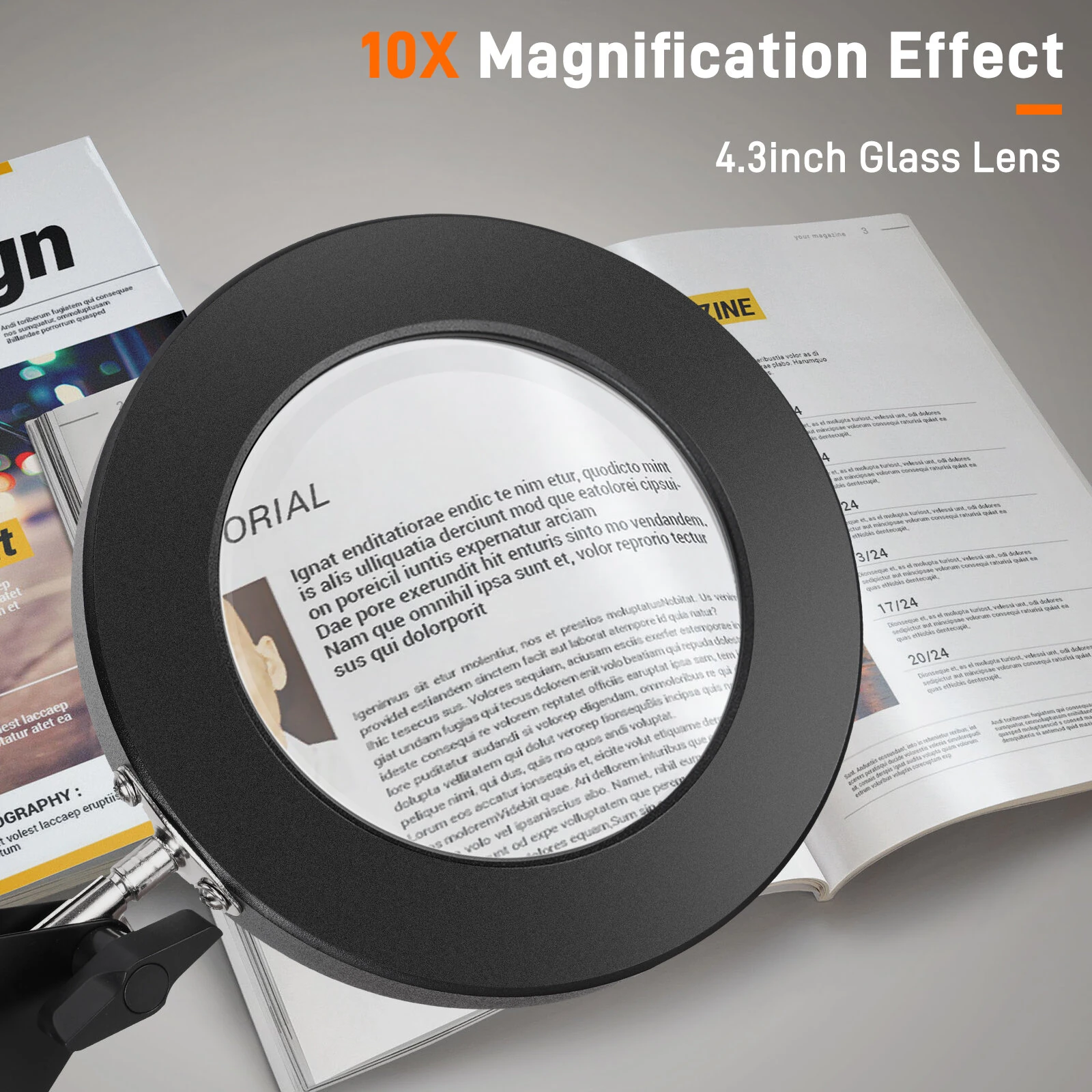 GOCHIFIX 2in1 10X Magnifying Glass with Light LED Lamp - 3 Color Modes, 10 Brightness Levels - Image 2