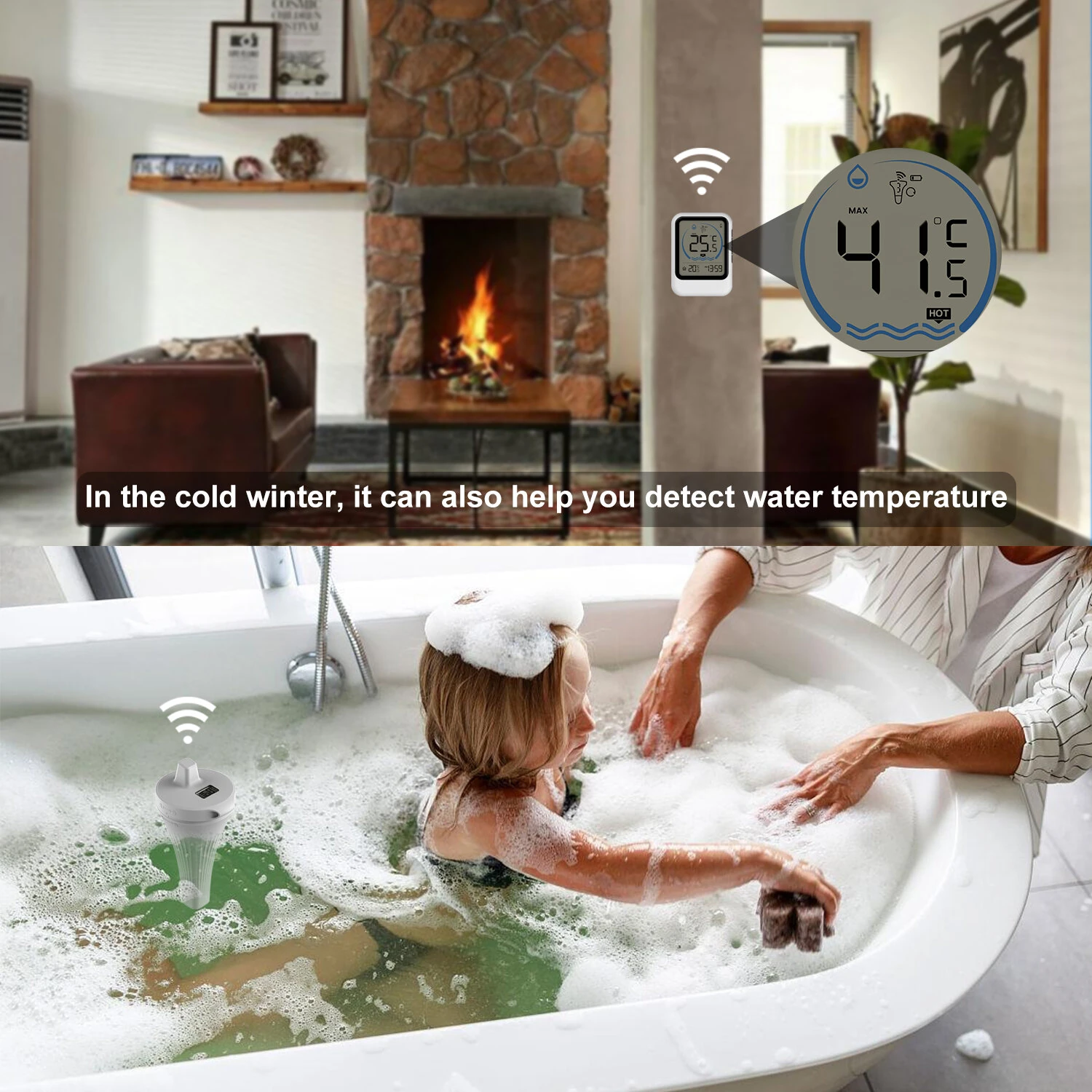 MK8007A Wireless Pool Thermometer - Floating Sensor with LCD Display | Indoor Outdoor Water Temperature Monitor - Image 4