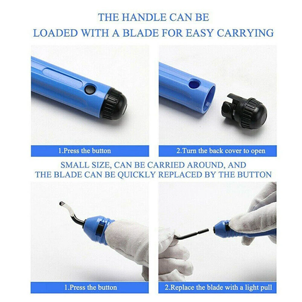 Deburring Tool Kit with 10 Blades & Handle | Alloy Burr Removal for Handicrafts & Plastic - Image 5