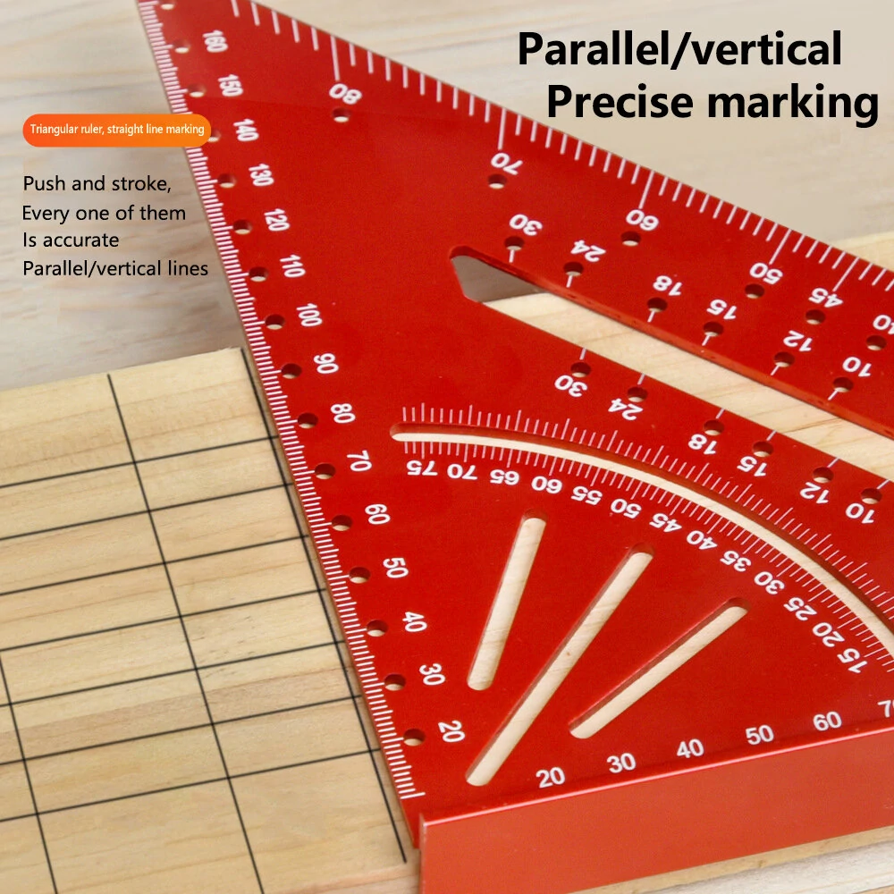 Aluminum Alloy Triangle Ruler - 2in1 Multifunctional Tool for Woodworking - Image 4