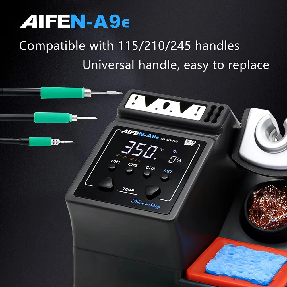 AIFEN A9E Soldering Station 160W | 100-450°C Adjustable Temperature with T245 Handle & Tools - Image 5