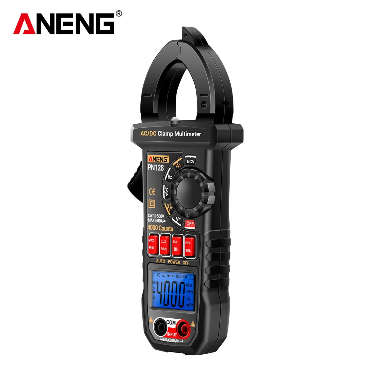 ANENG PN128 Clamp Meter - 4000 Count Multimeter | AC/DC Current, Temp, Backlit - Image 3
