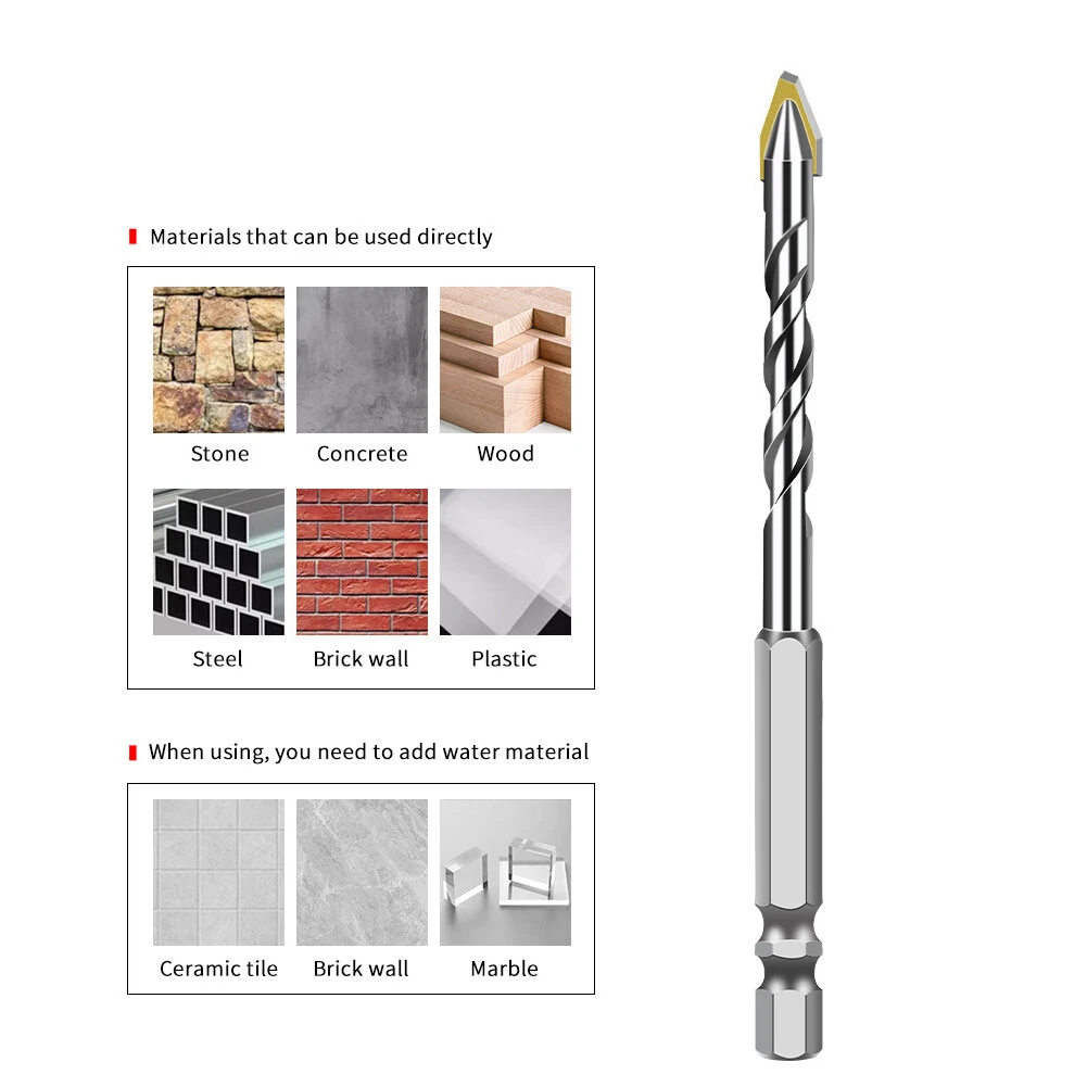 6mm Hex Shank Eccentric Twist Drill Bits - 10PCS for Tile Glass Metal Wood - Image 3