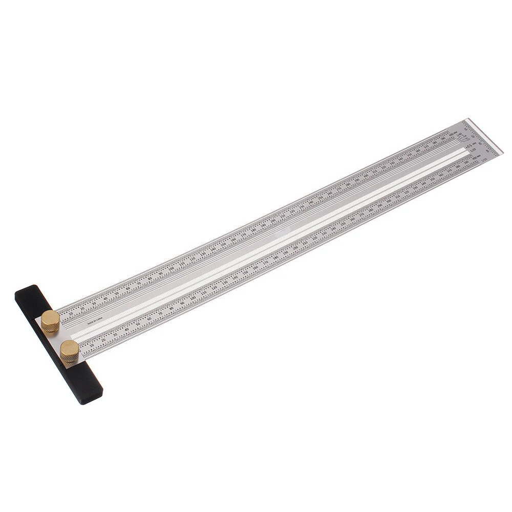 Drillpro Stainless Steel Precision Marking Ruler | 200/300/400mm T Ruler & Scriber - Image 3