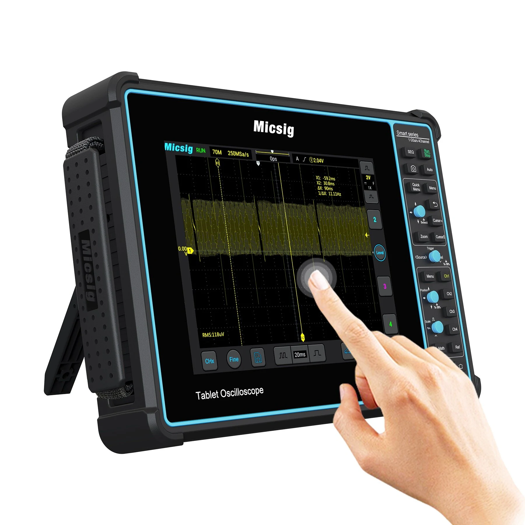 Micsig SATO1004 4-Channel 100MHz Tablet Oscilloscope | 1G Sa/s | APP Control - Image 4
