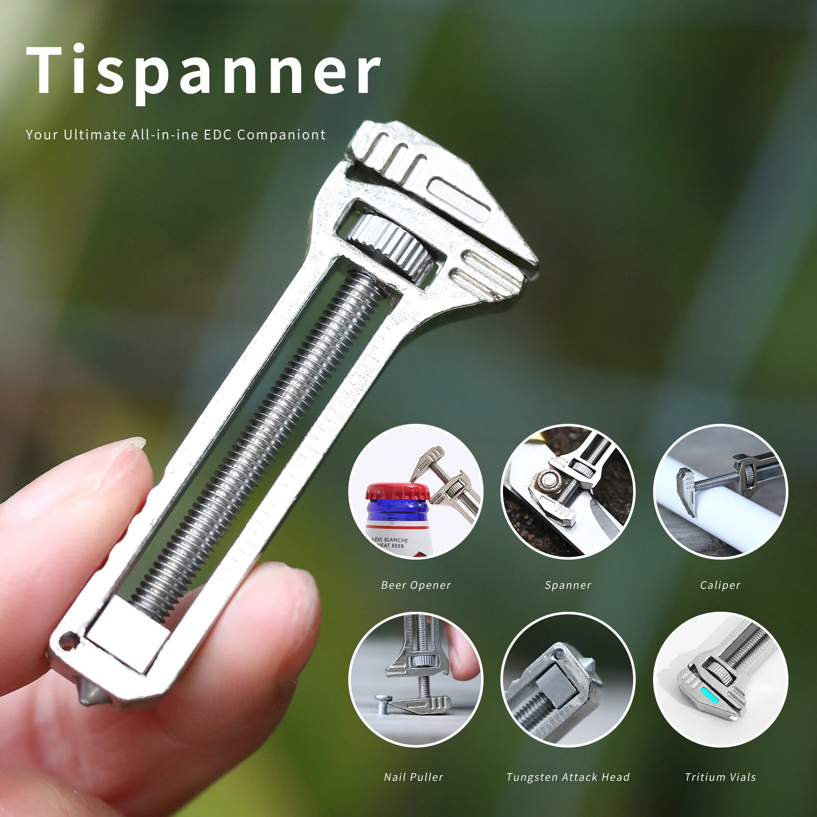 Titanium Strength Compact Multitool | CNC Machined with Bottle Opener & Tungsten Attack Head - Image 2
