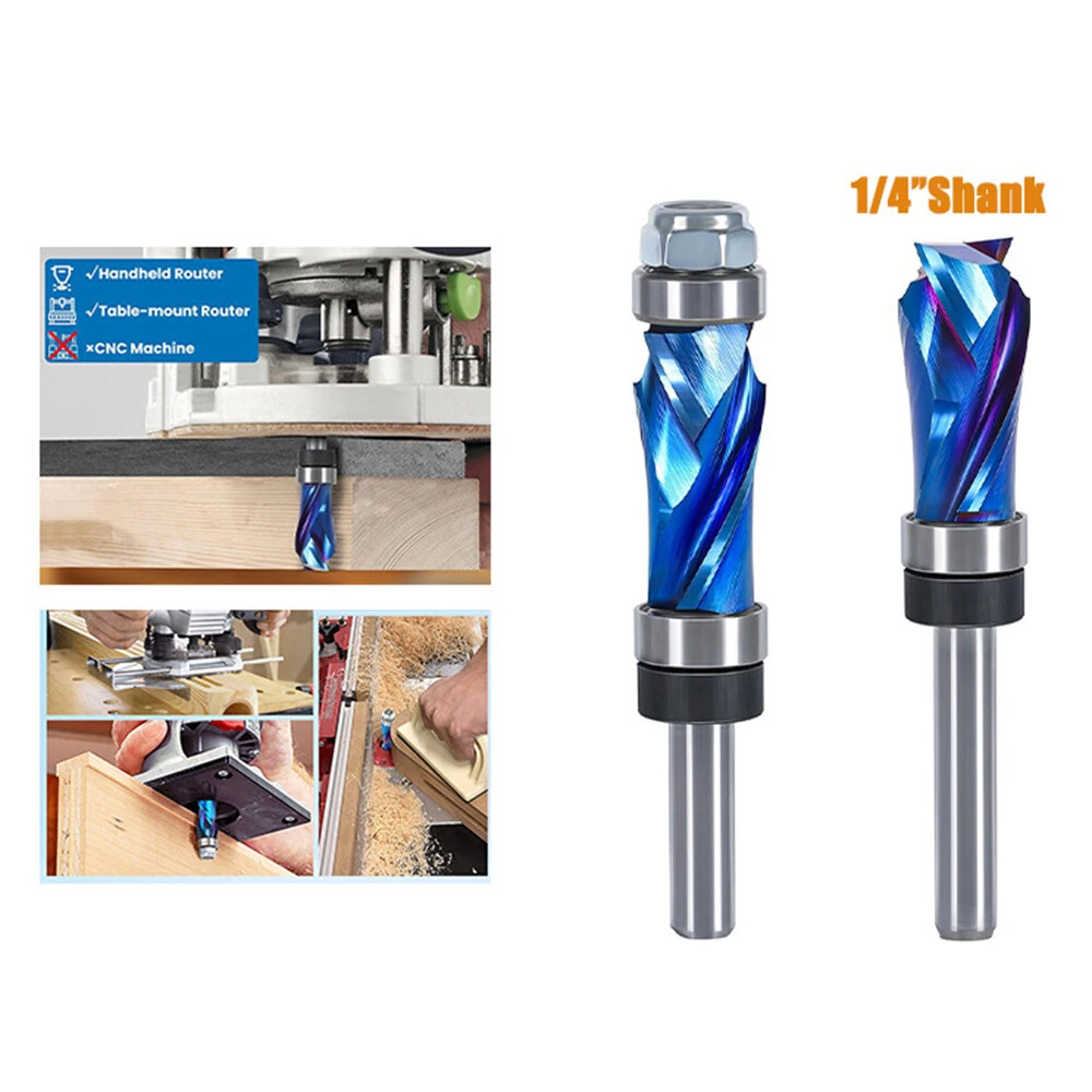Whiteside Router Bits 1/4 Inch Shank Compression Flush Trim Bit | 1/2 Cutting Diameter | Top & Bottom Bearing - Image 2