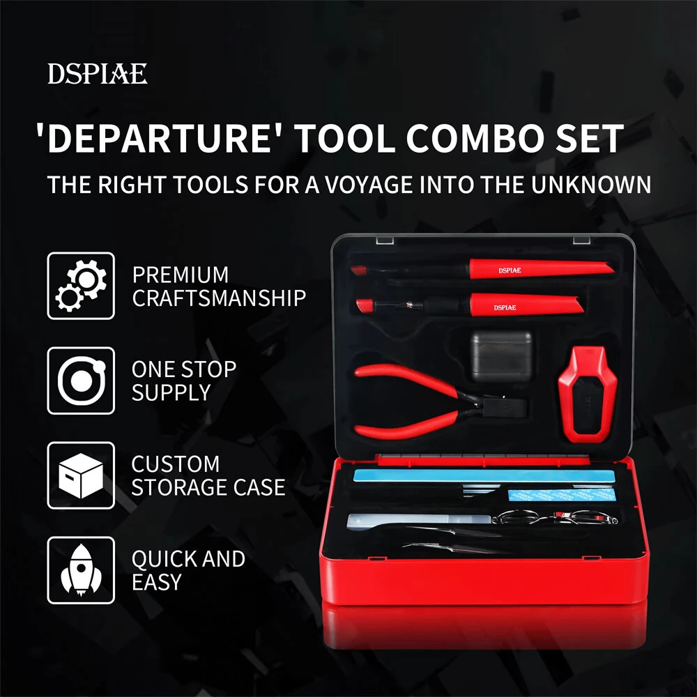 DSPIAE TC-S01 Precision Hobby Knife & Sanding Tool Set | Model Building Craft Kit - Image 3