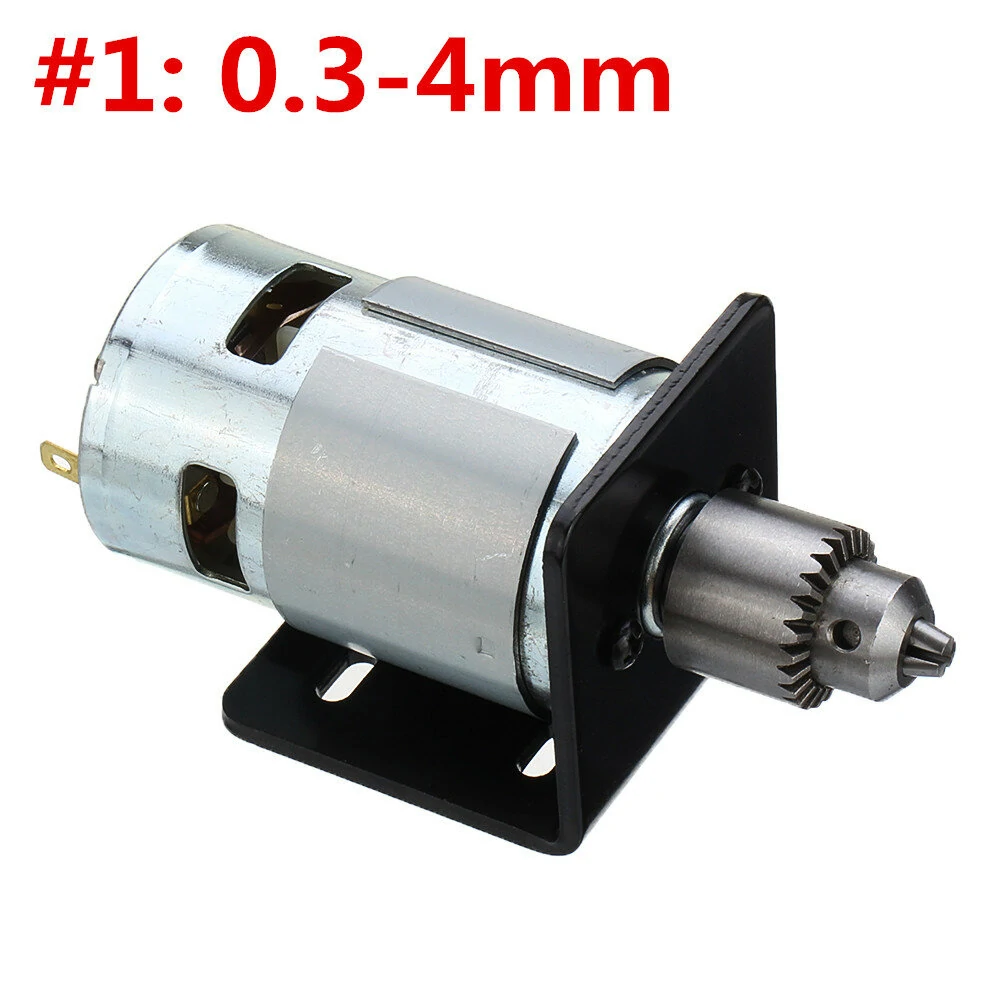 Machifit 775 DC 12V Lathe Press Motor | Mini Hand Drill Chuck & Mounting Bracket - Image 2