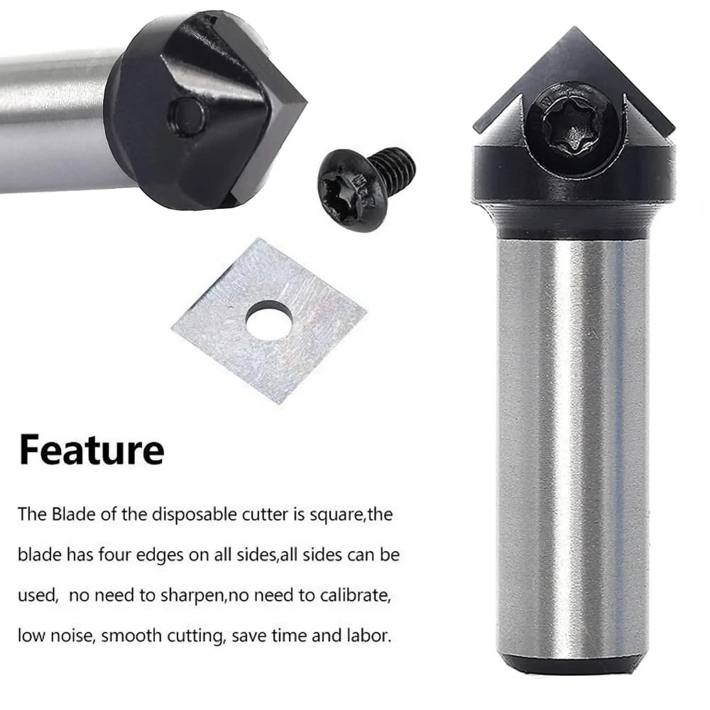 Insert Style Carbide Spoilboard V-Groove 90° Router Bit | 1/4 Shank Single Flute End Mill - Image 4