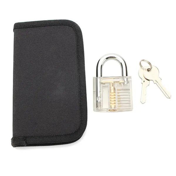 12pcs Blue Handle Lock Pick Set with Practice Padlock | Key Extractor Tool - Image 4