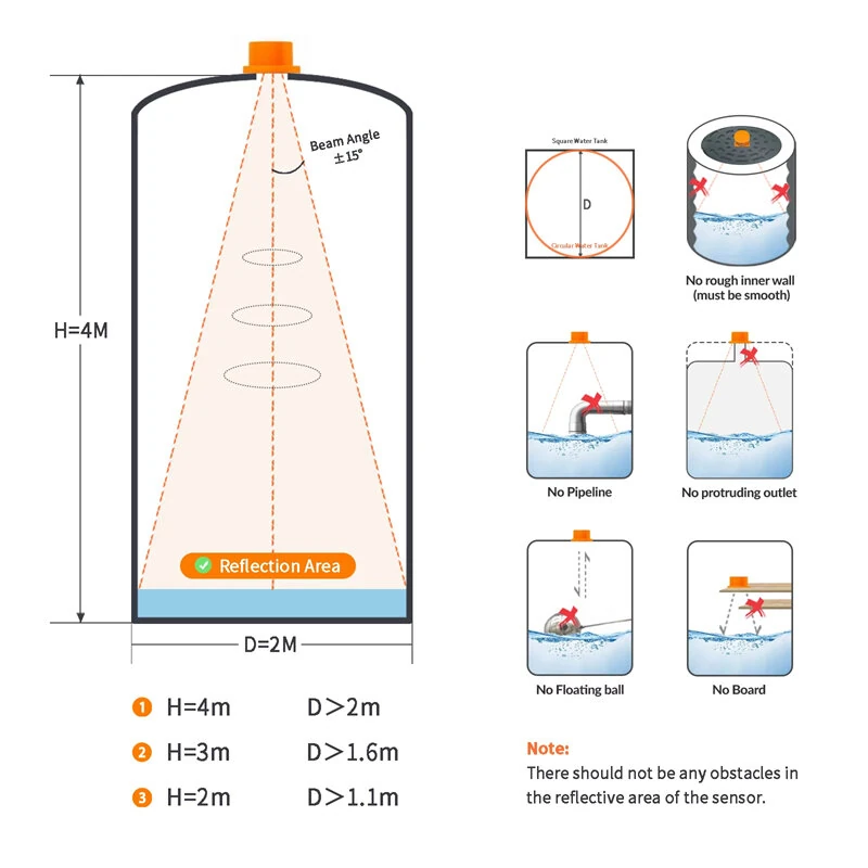 ME201R Ultrasonic Level Sensor | 4m Range LCD Display | Tuya Smart App Control - Image 3