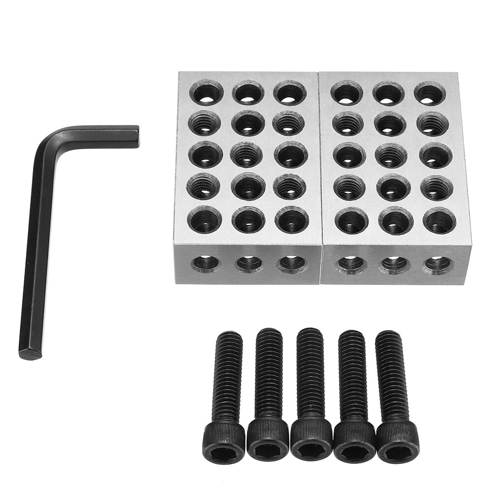 1-2-3 Blocks with Screw Spanner | 23 Hole Parallel Clamping Set 25-50-75mm - Image 2