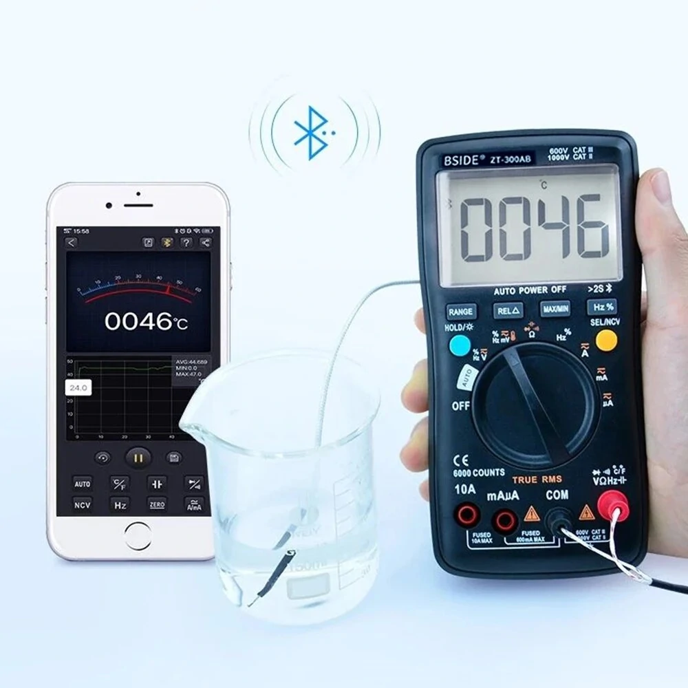 BSIDE ZT-300AB True RMS Digital Multimeter - Wireless Ammeter & Capacitor Tester - Image 5