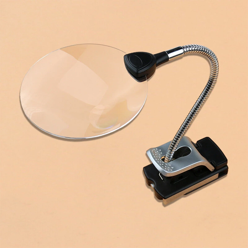LED Desk Lamp with 2.5X-8X Magnifier | Clamp & Fold Design | Wireless Magnifying Glass Light - Image 4