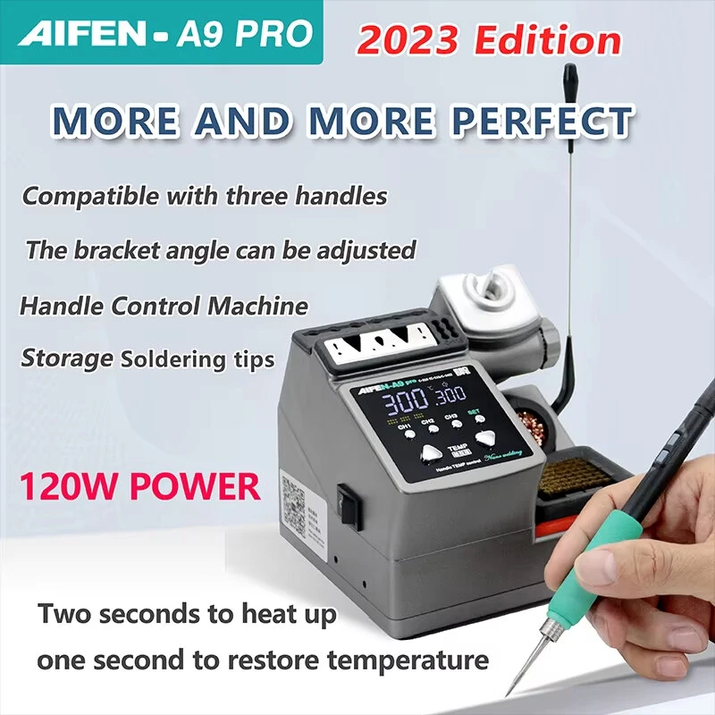 AIFEN A9PRO Soldering Station 120W | Temperature Control with 245 Tips & Hibernation Bracket - Image 3