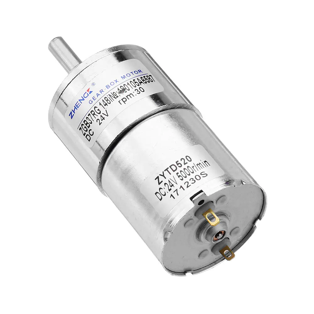 Zhengke ZGB37RG 37mm DC Gear Motor - 24V 30RPM Reduction Motor - Image 4