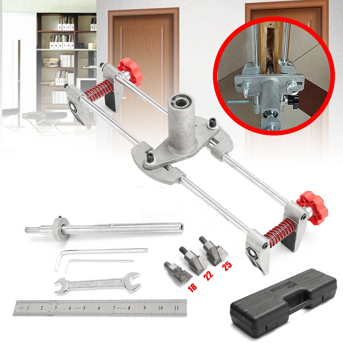5 Minutes Door Lock Mortiser Jig Kit - 3 Cutters for Easy Installation - Image 5